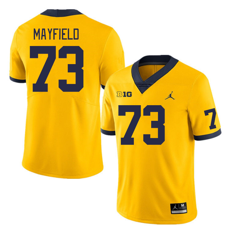 Michigan Wolverines #73 Jalen Mayfield College Football Jerseys Stitched Sale-Maize